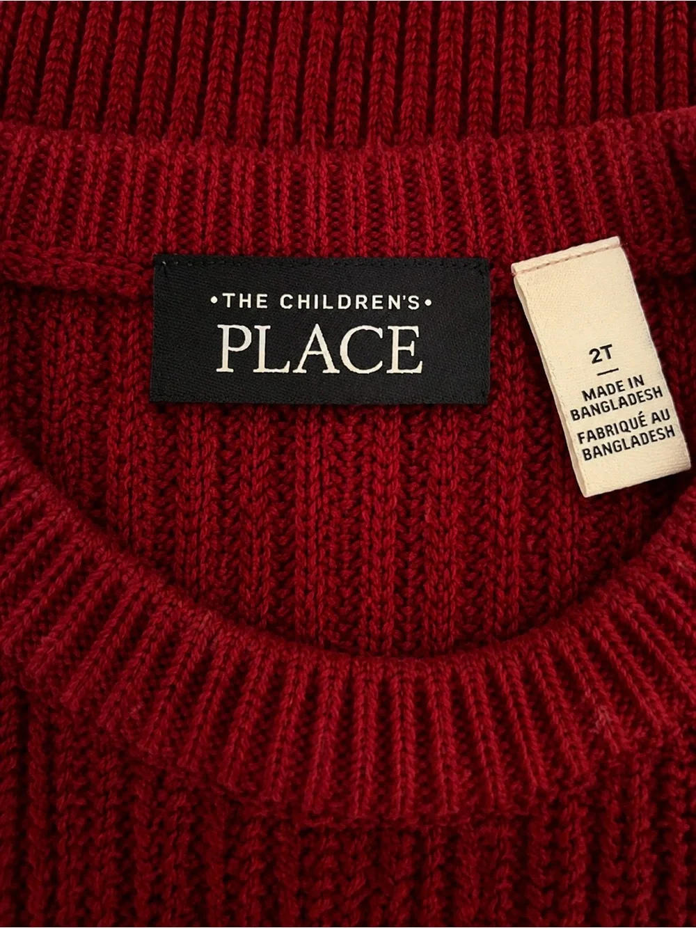 Bundle The Children's Place Crewneck Sweaters in Navy & Red-Size 2T